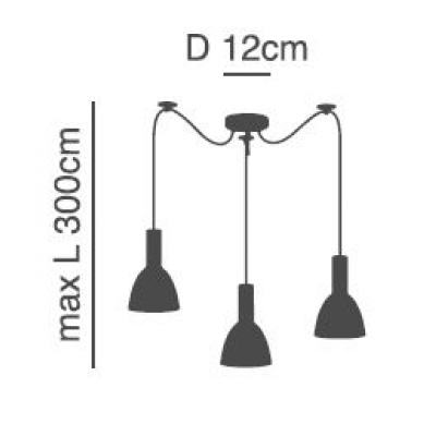 SE21-GM-4-BL3-MS2 ADEPT TUBE Gold Matt Pendant Black Metal Shade+
