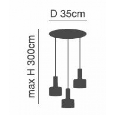 SE21-NM-4-3NM-MS1 ADEPT TUBE Nickel Matt Pendant Black Metal Shade+