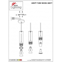 SE21-NM-5-NM2 ADEPT TUBE NICKEL MAT Nickel Matt Pendant+