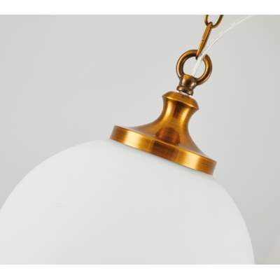 SE21-AB-25 LOCKE ANTIQUE BRASS PENDANT & OPAL GLASS E2