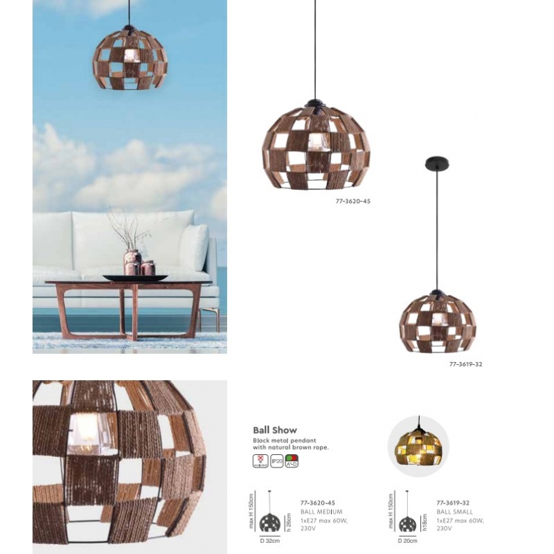 BALL SHOW Φ20 PENDANT LAMP BLACK Ε4