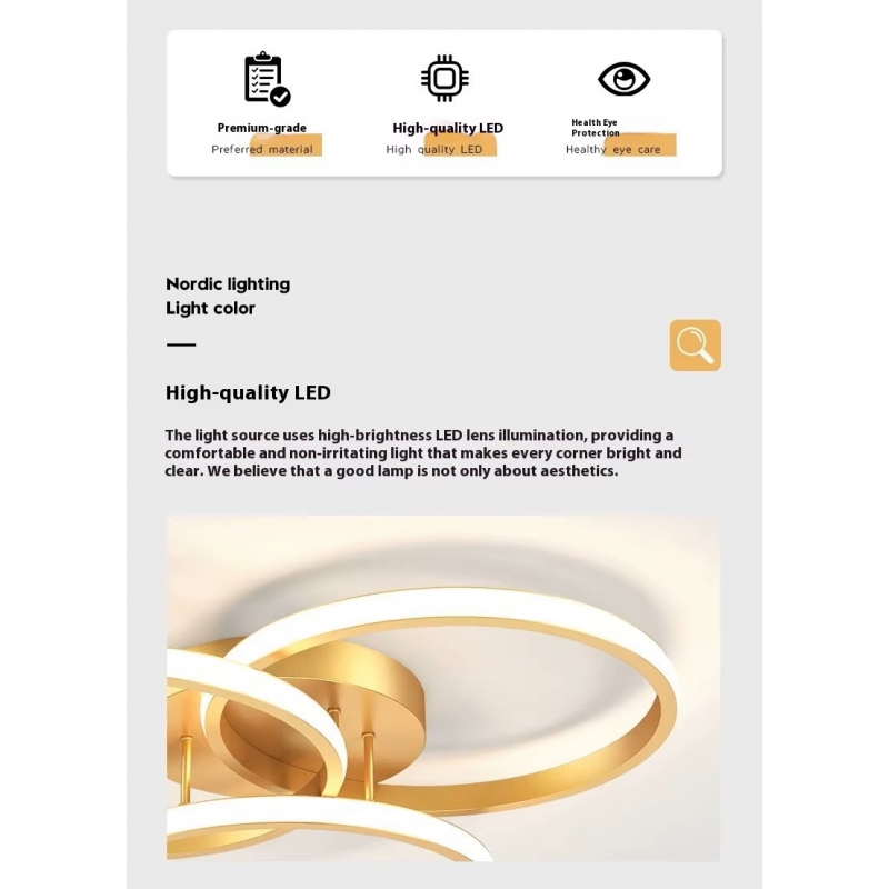 SE LED 50 CICLIT PENDANT GOLD 38W 3CCT 50x50x20cm IP20 220V 2 YEARS WARRANTY A2