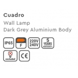 SE-WL-S2-DG CUADRO UP-DOWN WALL LAMP GU10 DARK GREY BODY ALUMINIUM