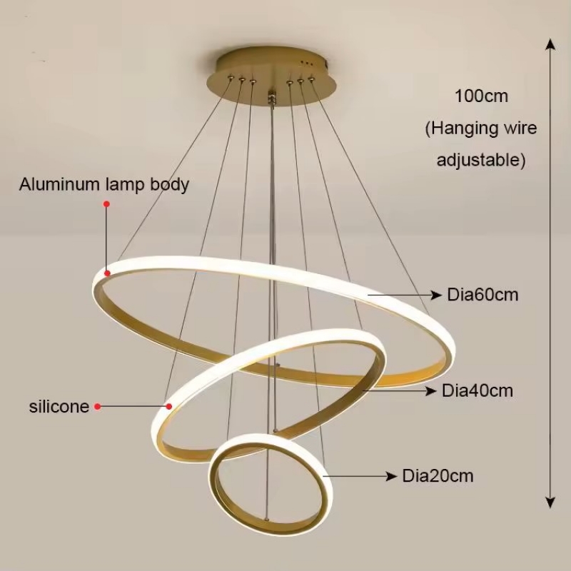 SE LED 60 DAMITA GOLD PENDANT 60x40x20cm 57W 3CCT WITH MEMORY IP20 2 YEARS WARRANTY A2
