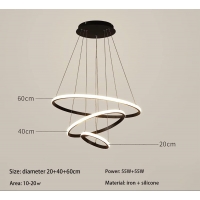 SE LED 60 DAMITA BLACK PENDANT 60-40-20x100cm 70W 3CCT WITH MEMORY IP20 2 YEARS WARRANTY A1