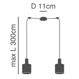 SE21-NM-4-NM2-SH1 ADEPT TUBE Nickel Matt Pendant White Fabric Shade+