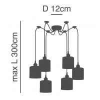 SE21-BR-10-6BL-SH123 MAGNUM FLEX White, Grey, Brown Shade Pendant+