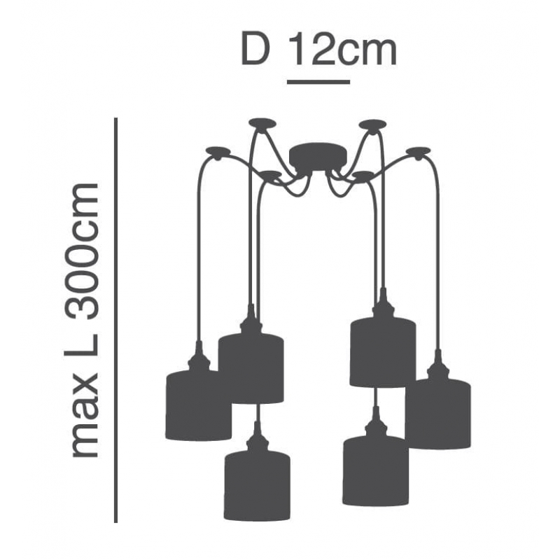 SE21-BR-10-6BL-SH123 MAGNUM FLEX White, Grey, Brown Shade Pendant+