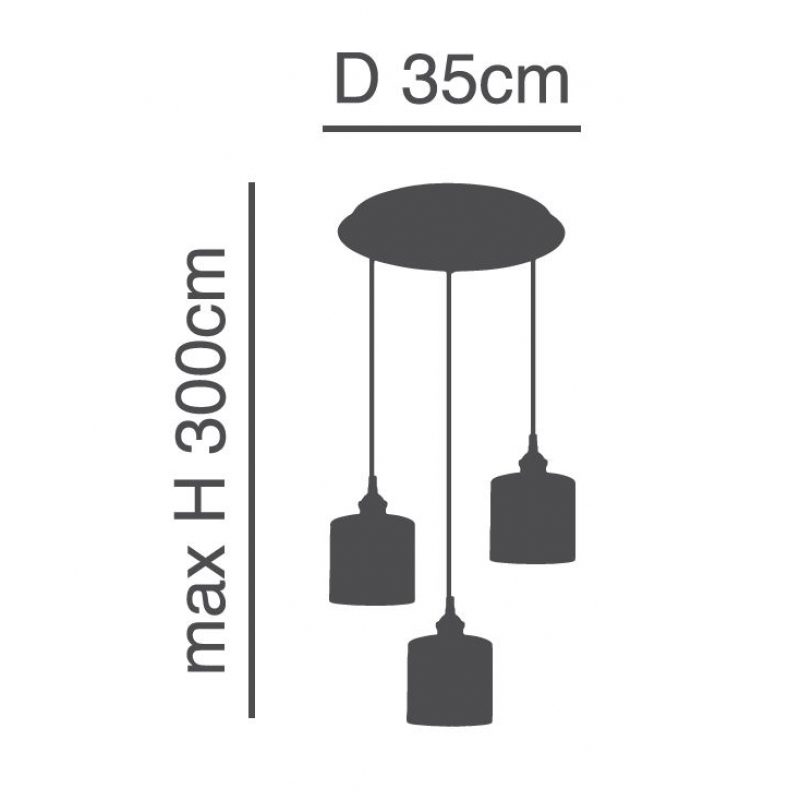 SE21-BR-10-3BL-SH123 MAGNUM FLEX White, Grey,Brown Shade Pendant +