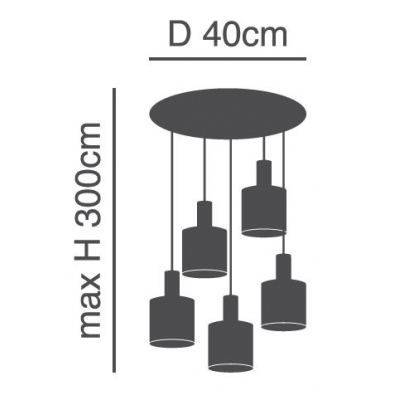 SE21-NM-4-5NM-SH2  ADEPT TUBE Nickel Matt Pendant Grey Fabric Shade+