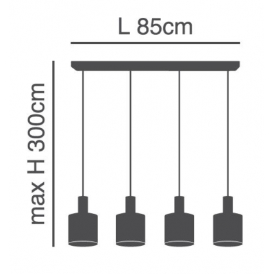 SE21-NM-4-4NM-SH1 ADEPT TUBE Nickel Matt Pendant White Fabric Shade+