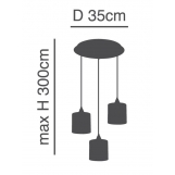 SE21-BL-B10-3BL-SH123 ADEPT FLEX  White, Grey, Brown Fabric Shade Pendant+