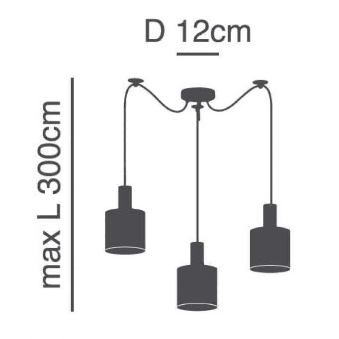 SE21-NM-4-BL3-SH12 ADEPT FLEX Nickel Matt Pendant White, Grey, Brown Fabric Shade+