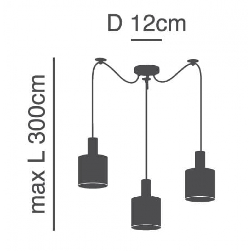 SE21-GM-4-BL3-SH12 ADEPT FLEX Gold Matt Pendant White, Grey, Brown Fabric Shade+