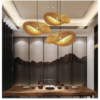 SE21-CA-60 CANESHELL  PENDANT  BAMBOO STEEL  60*36*120cm  E27  2 YEARS WARRANTY