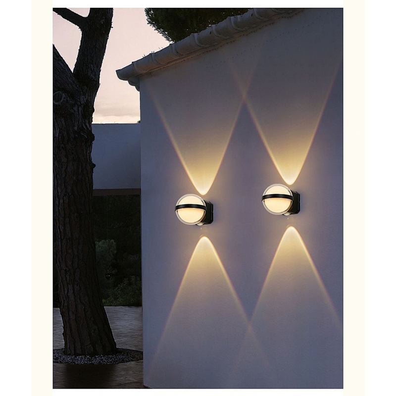 SE LED 105 HALO BLACK OUTDOOR WALL LAMP 10+2W 3000K 2 YEARS WARRANTY