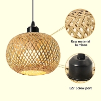 SE21-BA-5050 LYSA  PENDANT  BAMBOO STEEL 50*120cm  E27 2 YEARS WARRANTY