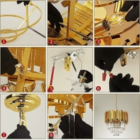 SE21-14-5 IMPERIAL CASCADE GOLD Φ40*31-120cm  E14*5   2 YEARS WARRANTY