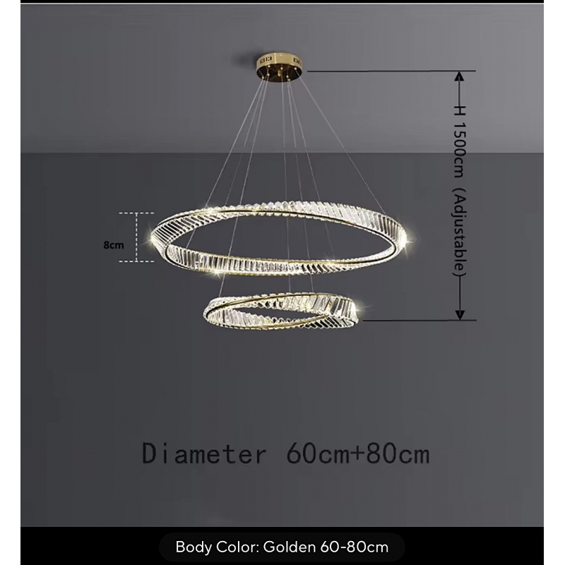 SE LED 60+80 OVELA  GOLD Φ60+80cm 3CCT REMOTE CONTROL 2 YEARS WARRANTY