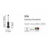 SE 149-RE IRIS PENDANT LAMP RED 1E2