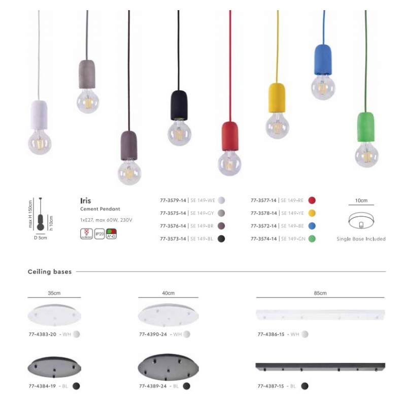 SE 149-YE IRIS PENDANT LAMP YELLOW 1E2 SE 149-YE IRIS PENDANT LAMP YELLOW 1E2