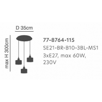 SE21-BR-10-3BL-MS1 MAGNUM BRONZE Black Metal Shade Pendant+ SE21-BR-10-3BL-MS1 MAGNUM BRONZE Black Metal Shade Pendant+