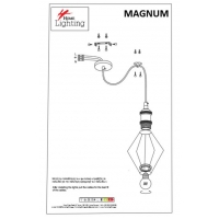 SE21-BR-10-3BL-GR12 MAGNUM FLEX Bronze Metal Pendant Black Metal Grid+