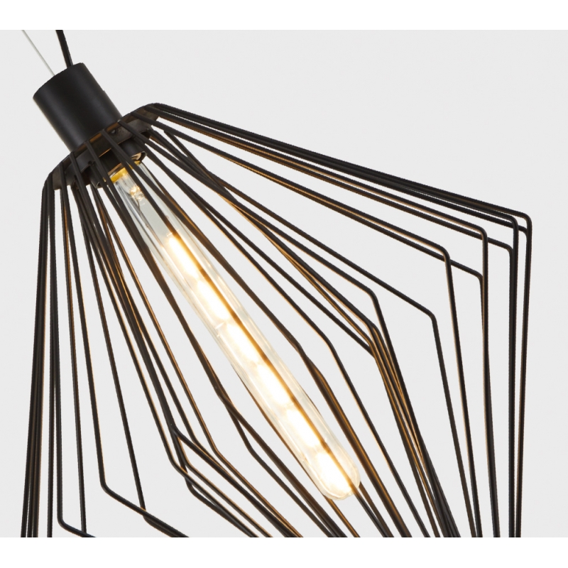 SE21-BL-42 MED BLACK METAL GRID PENDANT E4 SE21-BL-42 MED BLACK METAL GRID PENDANT E4