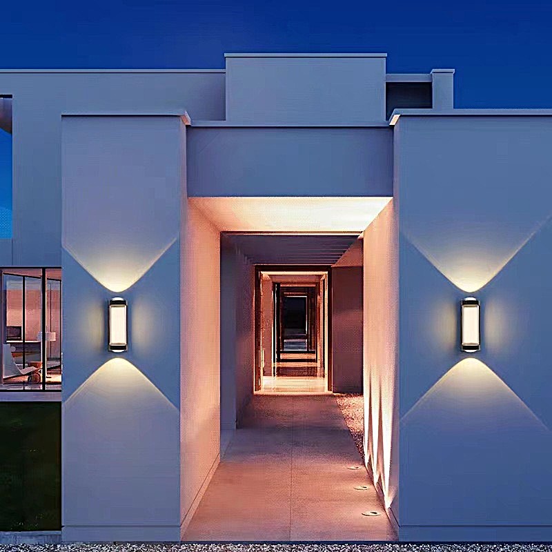 SE LED 180 MODO ROUND OUTDOOR WALL LAMP BLACK 6+6W 3000K