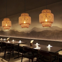 SE21-BA-30 POT  PENDANT  BAMBOO STEEL  30*30*120cm, E27 2 YEARS WARRANTY