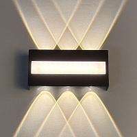 SE LED 105 QUADRA BLACK OUTDOOR WALL LAMP 6+4W 3000K 2 YEARS WARRANTY