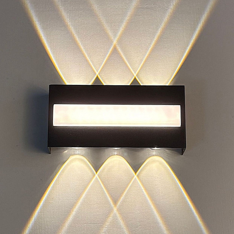 SE LED 105 QUADRA BLACK OUTDOOR WALL LAMP 6+4W 3000K 2 YEARS WARRANTY