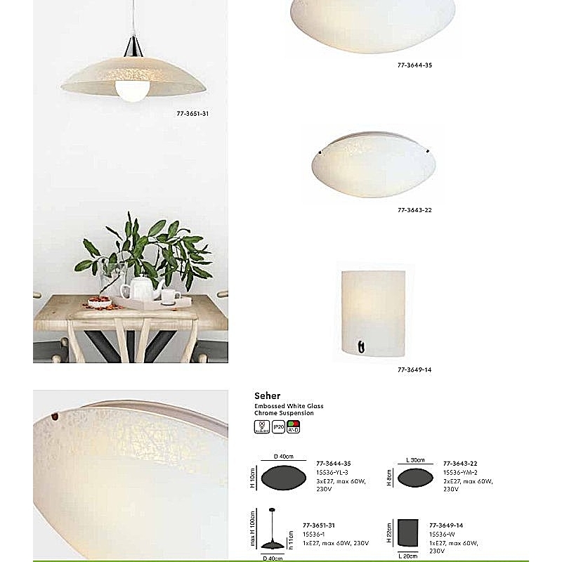 15536-YM-2 SEHER GLASS, CEILING Β3