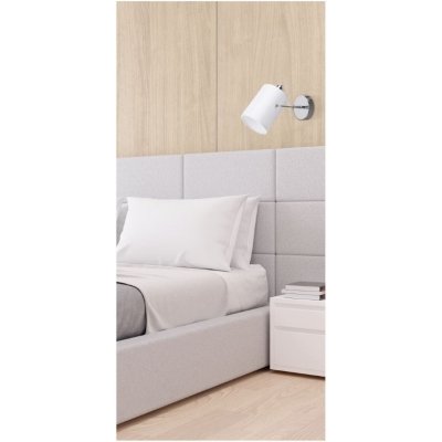 KQ 2654/1 SHIRO CHROME AND WHITE WALL LAMP 1Ε3 KQ 2654/1 SHIRO CHROME AND WHITE WALL LAMP 1Ε3