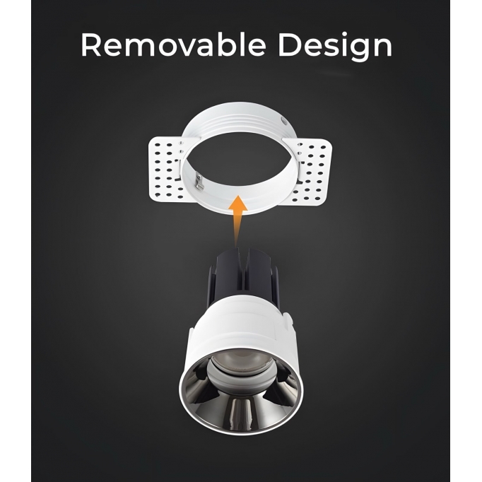 SE-SP-TR-WH TRIXI SPOT COMPONENT TRIMMLESS WHITE GU10/COB FOR HOLE 7,3cm. PAIRING WITH DEPO OR