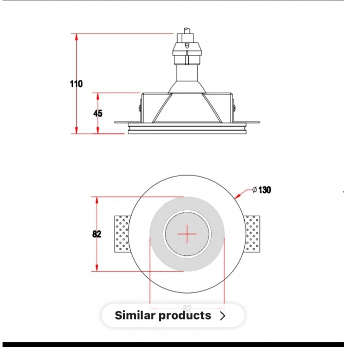 SE-SPG-DL-WH2 YESO SPOT GYPSUM DOWNLIGHT WHITE GU10