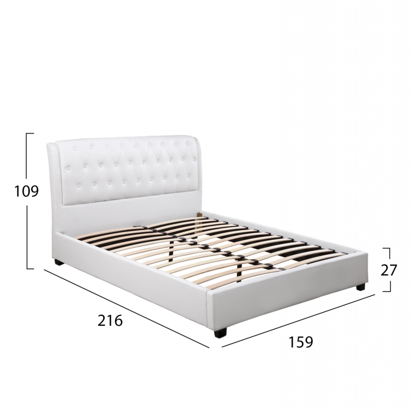 ΚΡΕΒΑΤΙ ODALYS 150x200 εκ. ΜΕ PU ΛΕΥΚΟ HM549.01 ΚΡΕΒΑΤΙ ODALYS 150x200 εκ. ΜΕ PU ΛΕΥΚΟ HM549.01