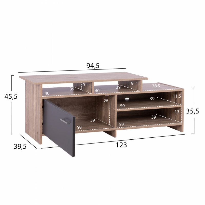 ΕΠΙΠΛΟ TV SCOTT HM8766.02 123x39,5x35,5-45,5Y εκ. SONAMA ΓΚΡΙ ΕΠΙΠΛΟ TV SCOTT HM8766.02 123x39,5x35,5-45,5Y εκ. SONAMA ΓΚΡΙ