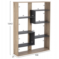 ΒΙΒΛΙΟΘΗΚΗ MARCELINE HM8772.02 100Χ21Χ124,5 ΓΚΡΙ ΒΙΒΛΙΟΘΗΚΗ MARCELINE HM8772.02 100Χ21Χ124,5 ΓΚΡΙ
