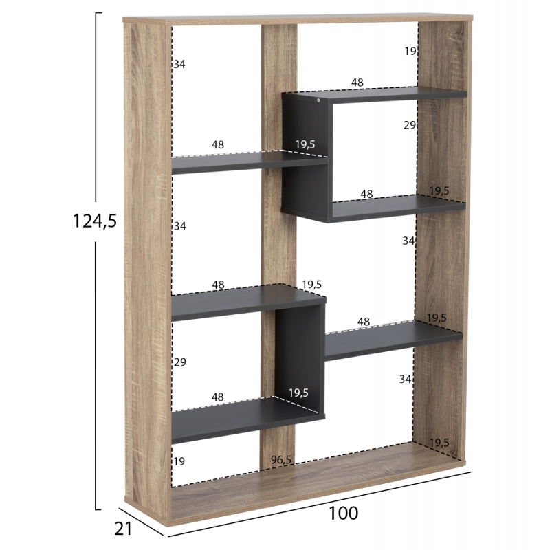 ΒΙΒΛΙΟΘΗΚΗ MARCELINE HM8772.02 100Χ21Χ124,5 ΓΚΡΙ ΒΙΒΛΙΟΘΗΚΗ MARCELINE HM8772.02 100Χ21Χ124,5 ΓΚΡΙ