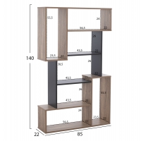 ΒΙΒΛΙΟΘΗΚΗ SHAY HM8768.02 85X22X140 ΓΚΡΙ ΒΙΒΛΙΟΘΗΚΗ SHAY HM8768.02 85X22X140 ΓΚΡΙ