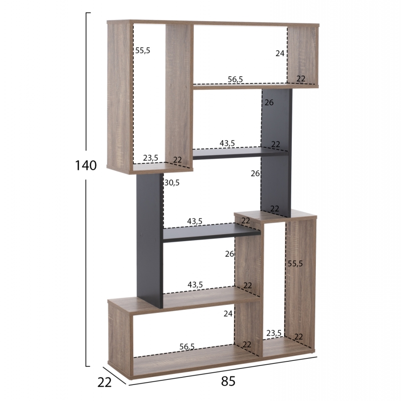 ΒΙΒΛΙΟΘΗΚΗ SHAY HM8768.02 85X22X140 ΓΚΡΙ ΒΙΒΛΙΟΘΗΚΗ SHAY HM8768.02 85X22X140 ΓΚΡΙ