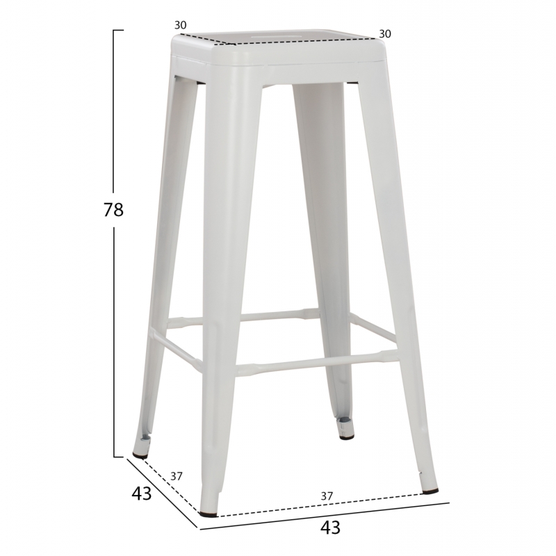 ΣΚΑΜΠΟ BAR ΜΕΤΑΛΛΙΚΟ MELITA ΣΕ ΛΕΥΚΟ ΜΑΤ HM8642.21 43x43x78 εκ. ΣΚΑΜΠΟ BAR ΜΕΤΑΛΛΙΚΟ MELITA ΣΕ ΛΕΥΚΟ ΜΑΤ HM8642.21 43x43x78 εκ.