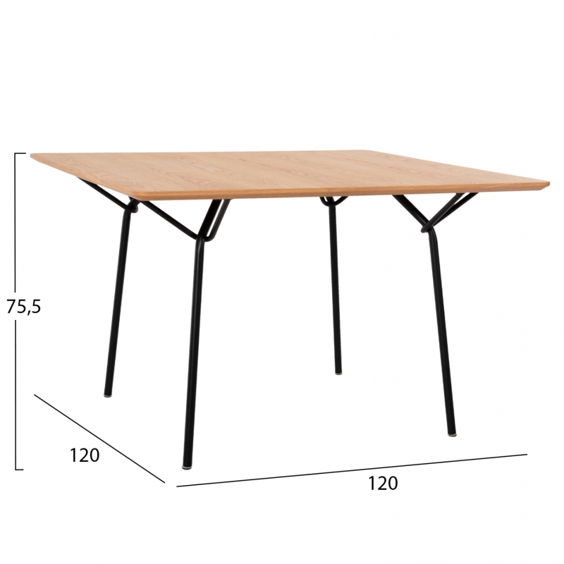 ΤΡΑΠΕΖΙ ΤΡΑΠΕΖΑΡΙΑΣ TRENK HM9614.01 MDF ΜΕ ΚΑΠΛΑΜΑ ΔΡΥΟΣ ΦΥΣΙΚΟ-ΜΑΥΡΟ ΜΕΤΑΛΛΟ 120x120x75Υεκ. ΤΡΑΠΕΖΙ ΤΡΑΠΕΖΑΡΙΑΣ TRENK HM9614.01 MDF ΜΕ ΚΑΠΛΑΜΑ ΔΡΥΟΣ ΦΥΣΙΚΟ-ΜΑΥΡΟ ΜΕΤΑΛΛΟ 120x120x75Υεκ.