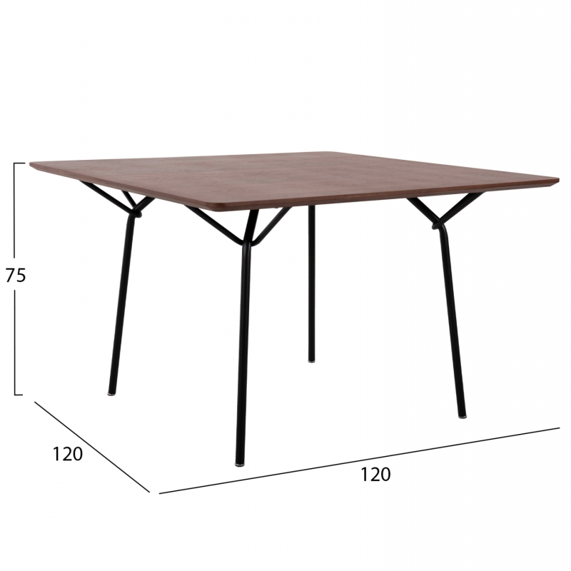 ΤΡΑΠΕΖΙ ΤΡΑΠΕΖΑΡΙΑΣ TRENK HM9614.02 MDF ΜΕ ΚΑΠΛΑΜΑ ΔΡΥΟΣ ΚΑΡΥΔΙ-ΜΑΥΡΟ ΜΕΤΑΛΛΟ 120x120x75Υεκ. ΤΡΑΠΕΖΙ ΤΡΑΠΕΖΑΡΙΑΣ TRENK HM9614.02 MDF ΜΕ ΚΑΠΛΑΜΑ ΔΡΥΟΣ ΚΑΡΥΔΙ-ΜΑΥΡΟ ΜΕΤΑΛΛΟ 120x120x75Υεκ.