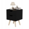 ΚΟΜΟΔΙΝΟ DINKL HM2472.02 ΜΕΛΑΜΙΝΗ-2 ΣΥΡΤΑΡΙΑ-WENGE 29,5x29,5x45Υεκ