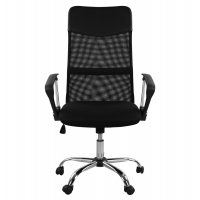 ΚΑΡΕΚΛΑ ΓΡΑΦΕΙΟΥ CABLE HM1000.01 ΜΑΥΡO MESH ΚΑΙ ΠΟΔΙ ΧΡΩΜΙΟΥ 61x56x118 εκ.