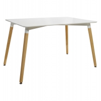 ΤΡΑΠΕΖΙ MINIMAL HM008.01 ΛΕΥΚΟ MDF, ΞΥΛΙΝΑ ΠΟΔΙΑ ΟΞΙΑ, 120Χ80X73Υ ΕΚ.