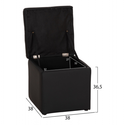 ΣΚΑΜΠΩ ΜΕ ΑΠΟΘΗΚΕΥΤΙΚΟ ΧΩΡΟ PU ΜΑΥΡΟ CUBE HM224.01 38x38x36.5Υεκ. ΣΚΑΜΠΩ ΜΕ ΑΠΟΘΗΚΕΥΤΙΚΟ ΧΩΡΟ PU ΜΑΥΡΟ CUBE HM224.01 38x38x36.5Υεκ.