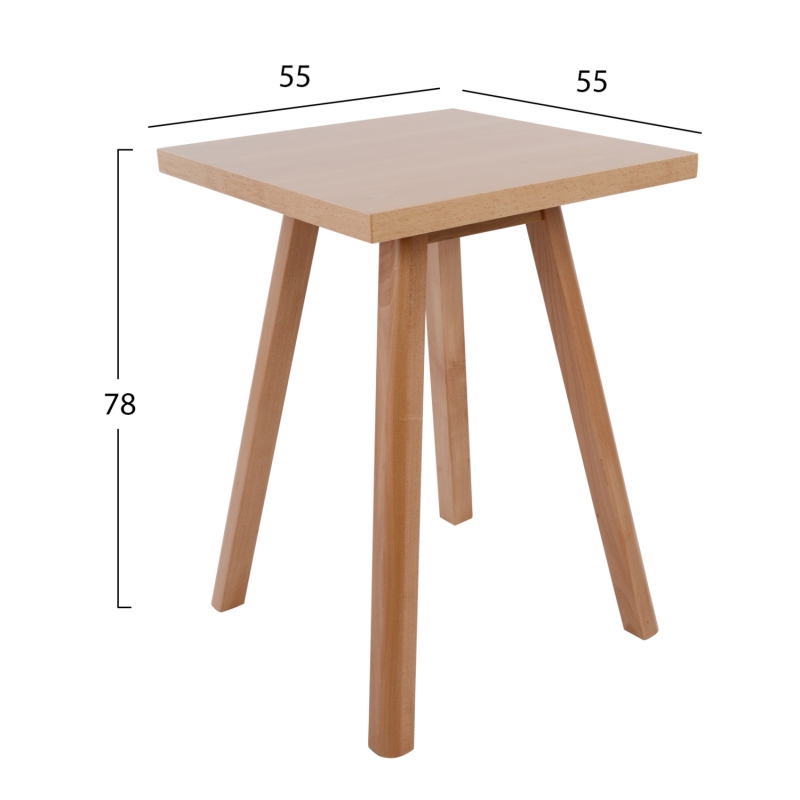 ΤΡΑΠΕΖΙ VEGAS HM10428.03 MDF ΣΕ ΦΥΣΙΚΟ-ΠΟΔΙΑ ΟΞΙΑΣ ΣΕ ΦΥΣΙΚΟ 55Χ55Χ78Υεκ